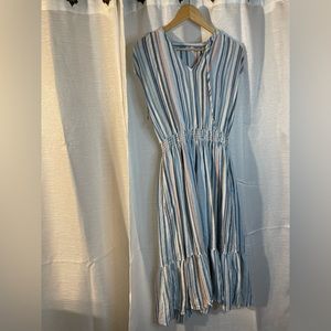 Caslon striped sleeveless dress v neck size xs